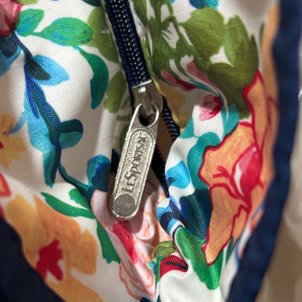 LeSportsac Navy and Floral Tote Bag - Picture 4 of 16